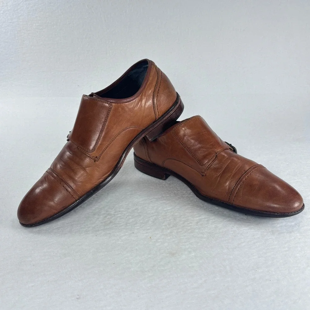 Cole Haan Monk Strap Dress Shoes Preppy Old Money Academia Leather 10.5 Heritage